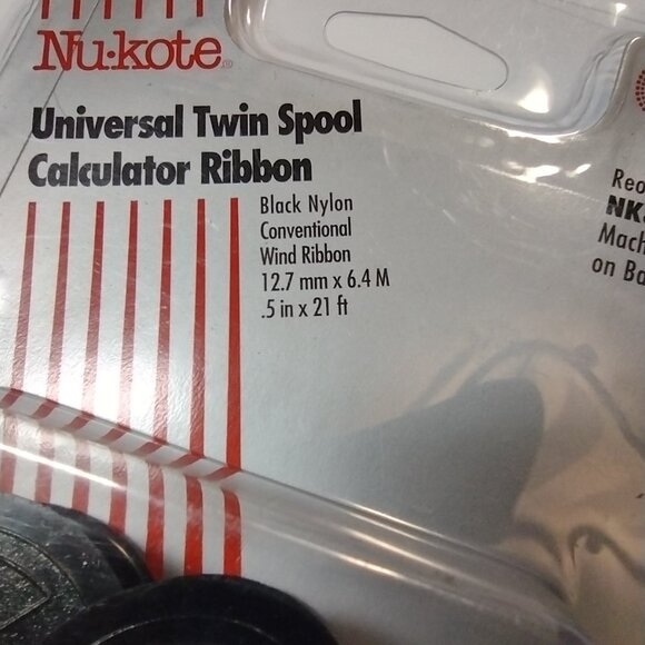 Nu-kote Universal Twin Spool Calculator Ribbon NK80BC Canon Royal Sharp Texas In - Picture 3 of 5